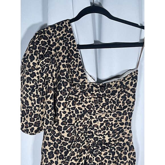 Jonathan Simkhai One Shoulder Leopard Print Dress Size 10 - Picture 10 of 16